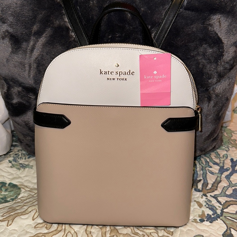 Brand New Kate Spade Staci Dome Warm Beige Multi Backpack